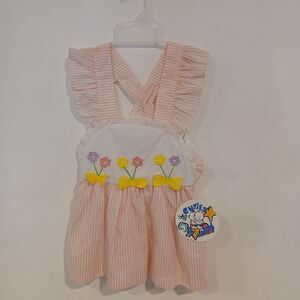 NWT Vintage Cuties by Judy Dress Flowers and Bows, Pink, Size 3
